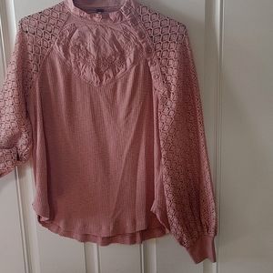 Free People Embroidered Long Sleeve Top